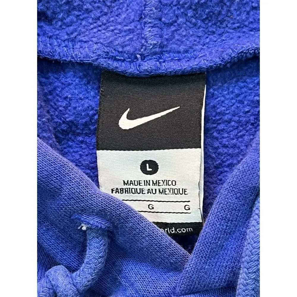 Nike Embroidered Center Swoosh Pullover Hoodie Bright Blue Mens‎ L Large